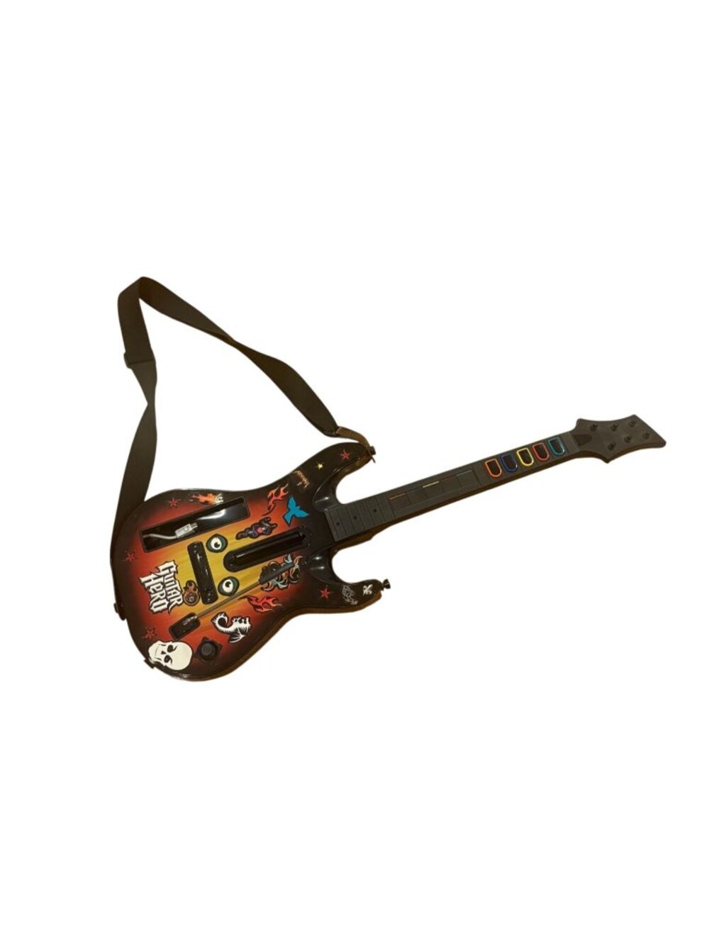 Nintendo Wii Red Octane Sunburst Guitar Hero Controller 95455.805 w/Strap